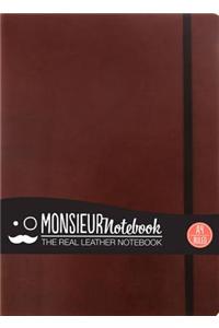 Monsieur Notebook - Real Leather A4 Brown Ruled