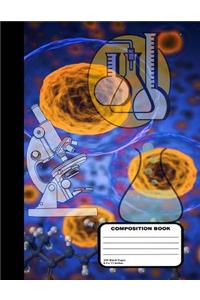 Chemistry Lab Unruled Composition Notebook 200 Blank 8 1/2 x 11 Inch Pages