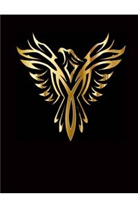 Glittering Phoenix Stylized Bird Icon Journal