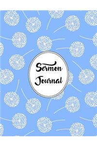 Sermon Journal Notebook Dandelions Pattern 6