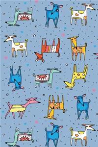 Bullet Journal Notebook for Dog Lovers, Happy Dogs Pattern 6