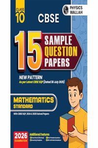 PW CBSE 15 Sample Question Papers Class 10 2025-26 - Maths (Standard) For 2026 Board Exam (Paperback, PW)