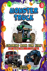 Monster Truck Coloring Book For children from 4 to 9 years old