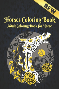 Horses Coloring Book . Adult Coloring Book for Horse