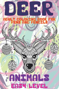 Adult Coloring Book for Pens and Pencils - Animals - Easy Level - Deer