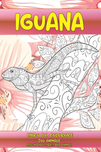 Libro da colorare - Disegni Anti stress per animali - Zoo Animale - Iguana
