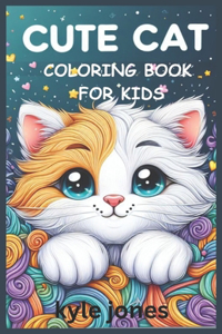 Cute cat coloring book for kids age 8-12