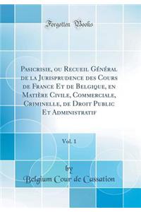 Pasicrisie, ou Recueil Général de la Jurisprudence des Cours de France Et de Belgique, en Matière Civile, Commerciale, Criminelle, de Droit Public Et Administratif, Vol. 1 (Classic Reprint)