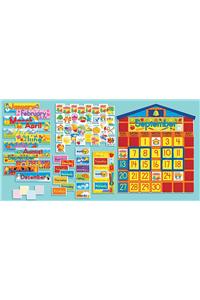 All-In-One Schoolhouse Calendar Bulletin Board