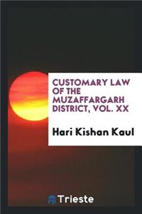 Customary Law of the Muzaffargarh District