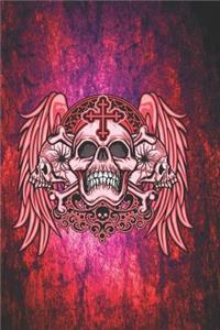 Gothic Notizbuch Schädel mit Einschusslöchern in der Mitte