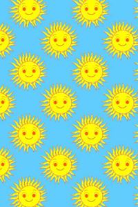 Happy Sun Face In Blue Sky