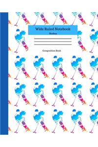 Wide Ruled Notebook Hockey Composition Book