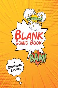 Blank Comic Book 4 Storyboard Layouts