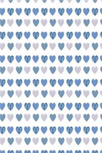Herzen Wallpaper Notizbuch in Blassblau