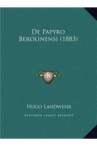 De Papyro Berolinensi (1883)