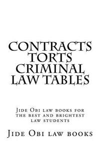 Contracts Torts Criminal Law Tables: Jide Obi Law Books for the Best and Brightest Law Students