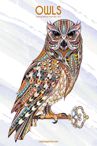 Owls Coloring Book for Grown-Ups 1 & 2