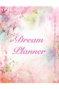 Dream Planner Beautiful Pink Dreamscape Blank Weekly Monthly Planner