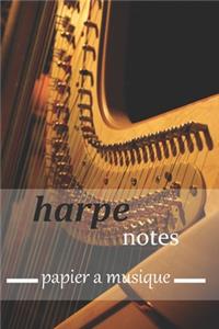 harpe notes papier a musique