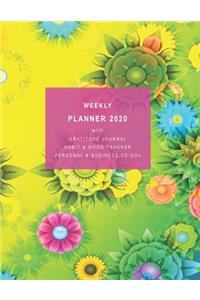 Weekly Planner 2020 with Gratitude Journal, Habit & Mood Tracker, Personal & Business TO-DOs