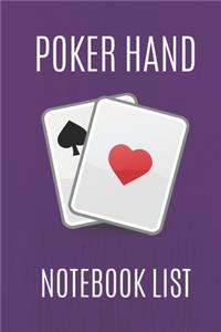 Poker Hand Notebook List