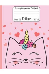 Caticorn Primary Composition Notebook Grades K-2 8.5
