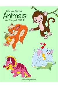 Livro para Colorir de Animais para Crianças 1, 2, 3 & 4
