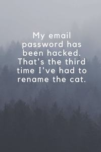 My email password has been hacked. That's the third time I've had to rename the cat.
