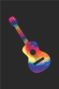 Tie Dye Guitar Notebook - Music Instrument Gift for Guitar Player - Guitar Journal - Guitar Diary
