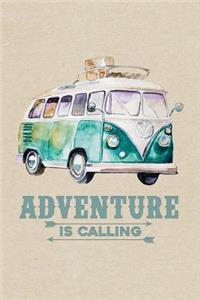 Adventure Calling Van Bus Caravan Camping & Hiking Journal, Lined