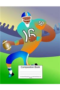 Composition Book 100 Sheets/200 Pages/8.5 X 11 In. Wide Ruled/ Player with Football