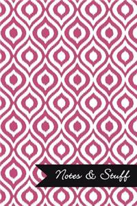 Notes & Stuff - Dusty Rose Lined Notebook in Ikat Pattern