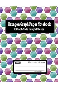 Hexagonal Graph Paper Notebook; 1/4 Inch Side Length Hexes