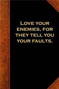 Ben Franklin Quote Journal Love Enemies Faults Vintage Style
