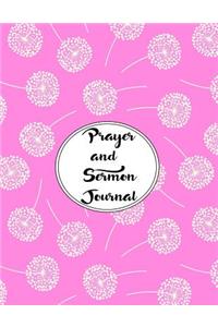 Prayer and Sermon Journal Notebook DOUBLE PAGES Dandelions Pattern 4