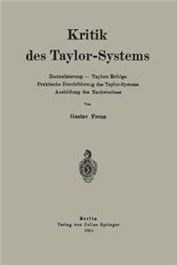 Kritik Des Taylor-Systems