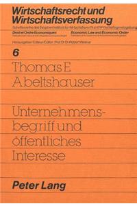 Unternehmensbegriff Und Oeffentliches Interesse