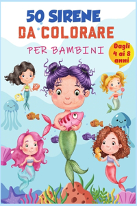 Libro da colorare sirena per bambini 4-8 anni