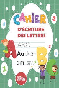 Cahier d'écriture Des lettres 1 2 3 A B 3-5