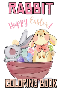 Rabbit happy Easter Coloring Book