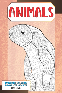 Mandala Coloring Books for Adults Easy Level - Animals