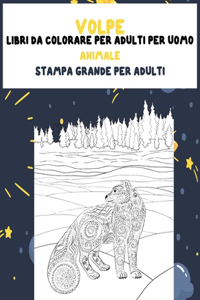 Libri da colorare per adulti per uomo - Stampa grande per adulti - Animale - Volpe