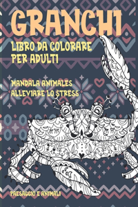 Libro da colorare per adulti - Paesaggio e Animali - Mandala Animales alleviare lo stress - Granchi