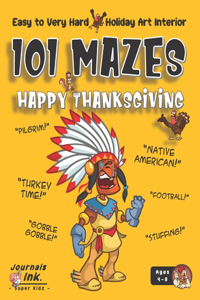 Thanksgiving Maze Book for Kids Ages 4-8