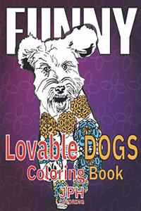 Funny Lovable dogs coloring book