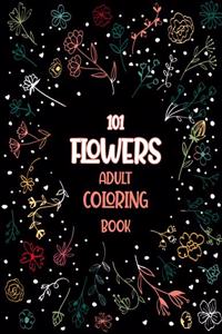 101 Flowers Adult Coloring Book