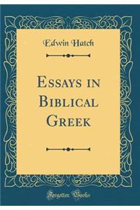 Essays in Biblical Greek (Classic Reprint)