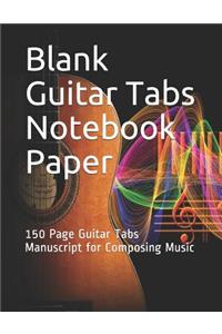 Blank Guitar Tabs Notebook Paper