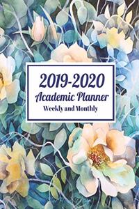 2019-2020 Academic Planner Weekly and Monthly Blue Floral Design